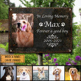 In Loving Memory, Pet Memorial, Custom Photo, Personalized Pet Name & Year Metal Yard Sign, Pet Loss Keepsake